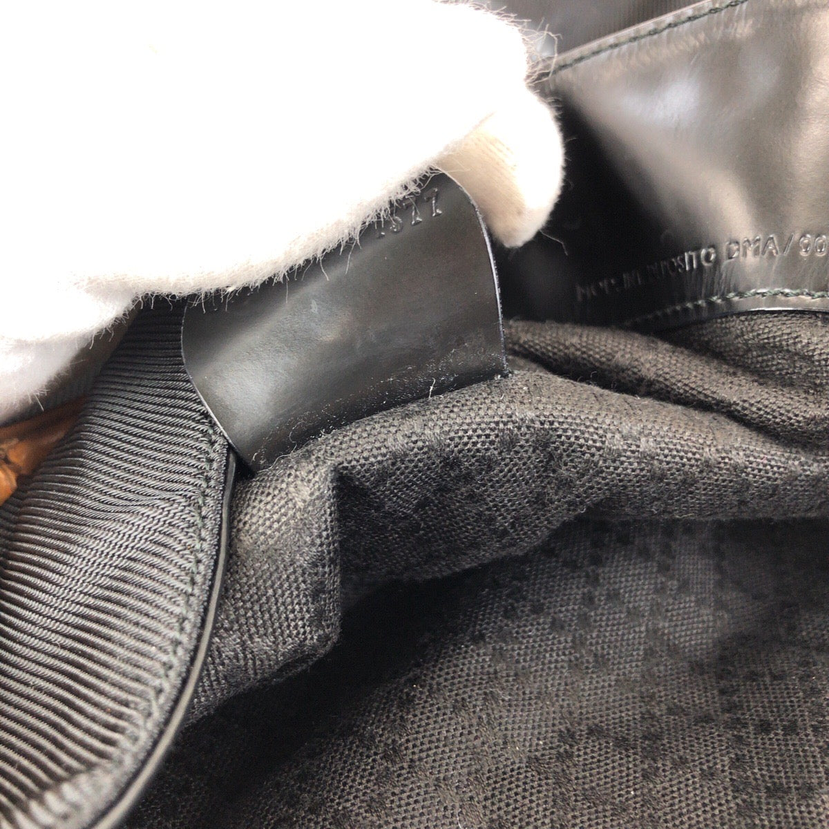 23446
GUCCI グッチ バンブー ２way ブラック 黒 シルバー金具 ナイロン / レザー 001 3444 1577 ショルダーバッグ ハンドバッグ レディース ABP28