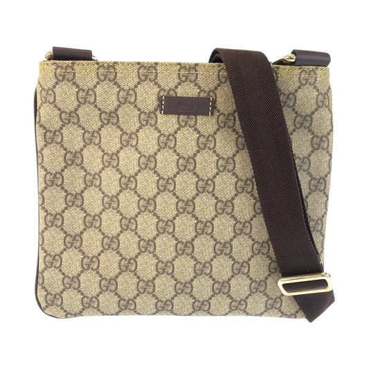 23447
GUCCI グッチ ベージュ ブラウン GGスプリームキャンバス / レザー 201538 ショルダーバッグ ポシェット レディース ABP45
