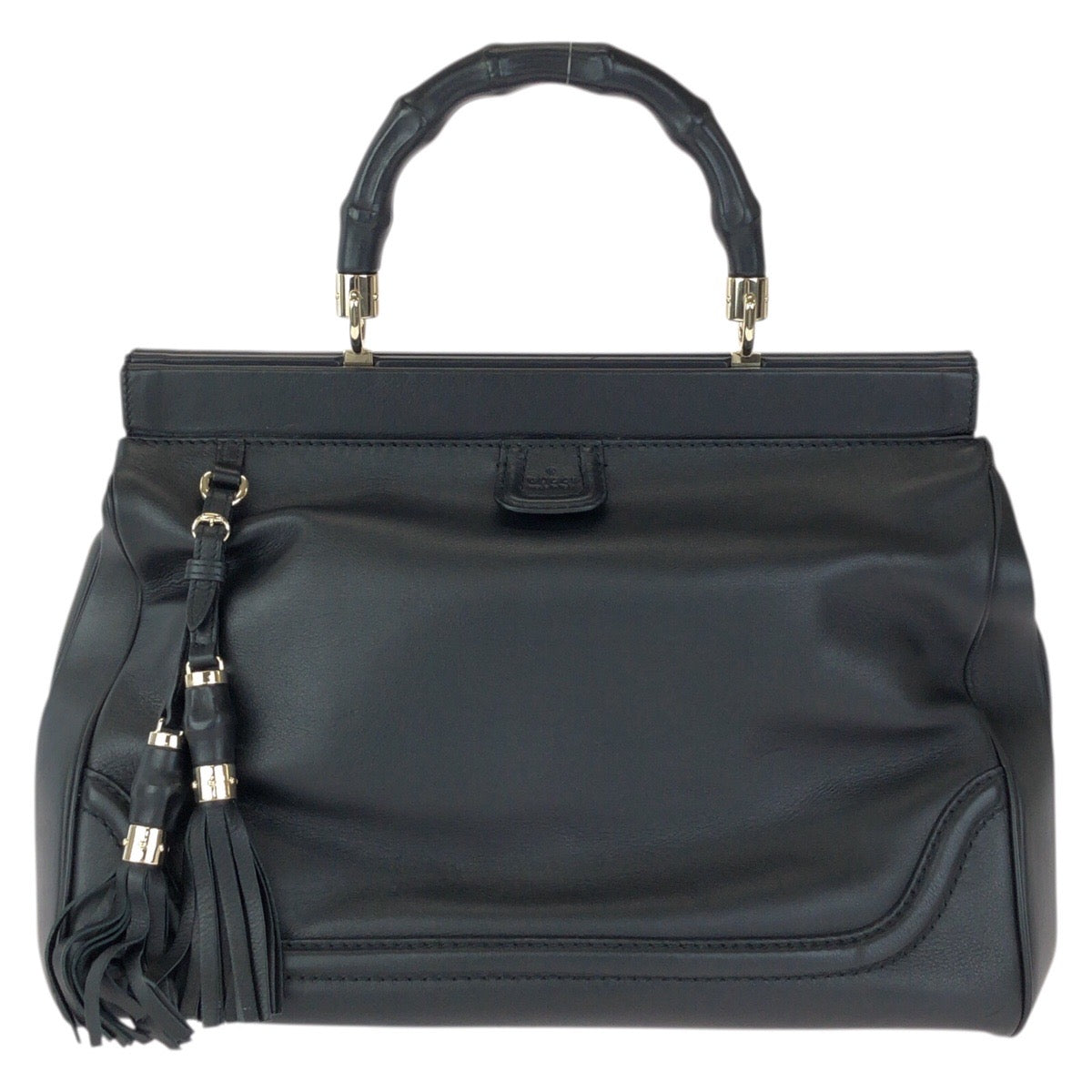 23450
GUCCI グッチ バンブー ダブルタッセル ブラック 黒 ゴールド金具 レザー 296860 ハンドバッグ 男女兼用 レディース ABP70