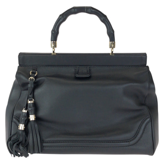 23450
GUCCI グッチ バンブー ダブルタッセル ブラック 黒 ゴールド金具 レザー 296860 ハンドバッグ 男女兼用 レディース ABP70