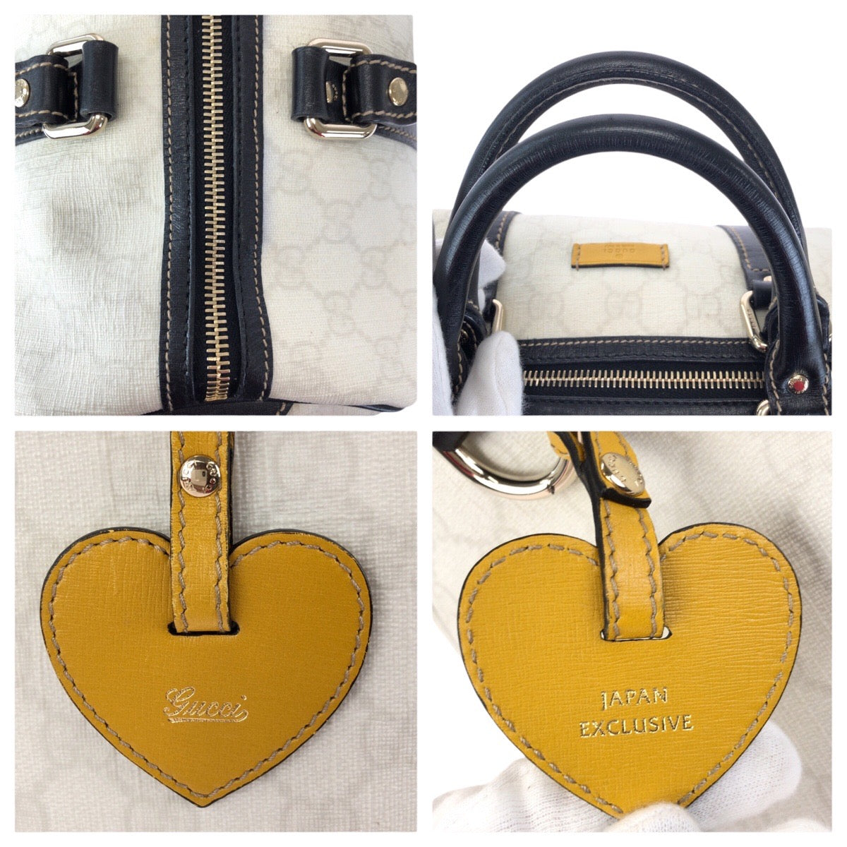 23451
GUCCI グッチ ホワイト ブラック ゴールド金具 GGスプリームキャンバス / レザー 193603 ハンドバッグ ミニボストンバッグ レディース ABP56