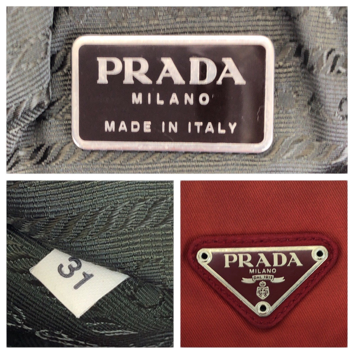 23452
PRADA プラダ テスート 三角ロゴプレート レッド シルバー金具 ナイロン トートバッグ ショルダーバッグ レディース AB23