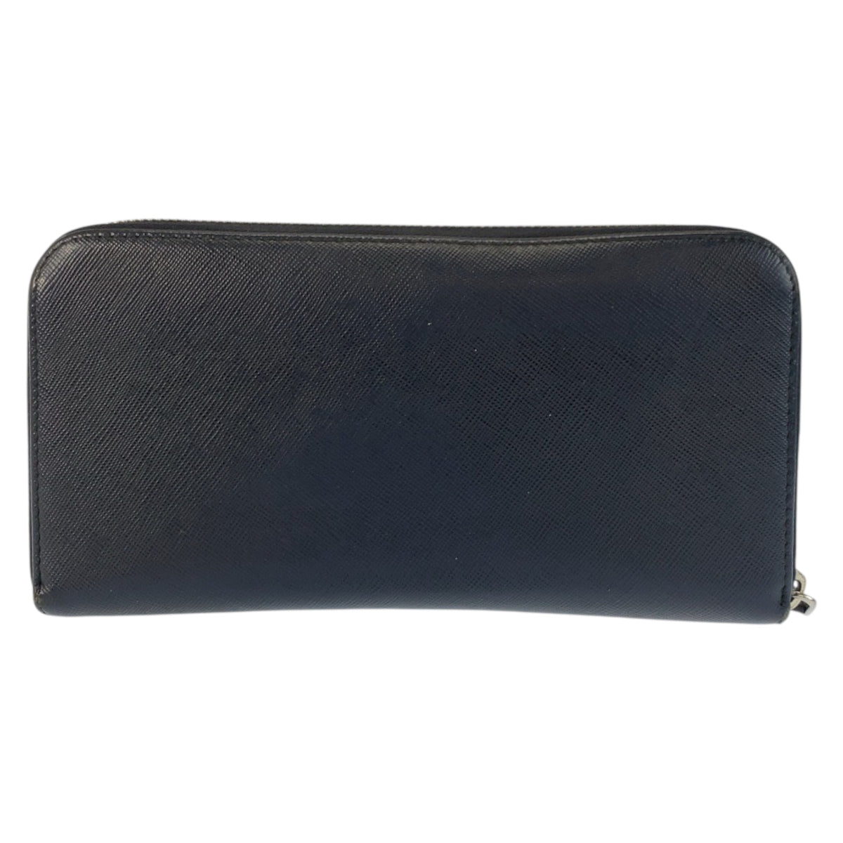 23454
PRADA プラダ サフィアーノ ネイビー ブラック シルバー金具 レザー 長財布 ロングウォレット メンズ ABP21