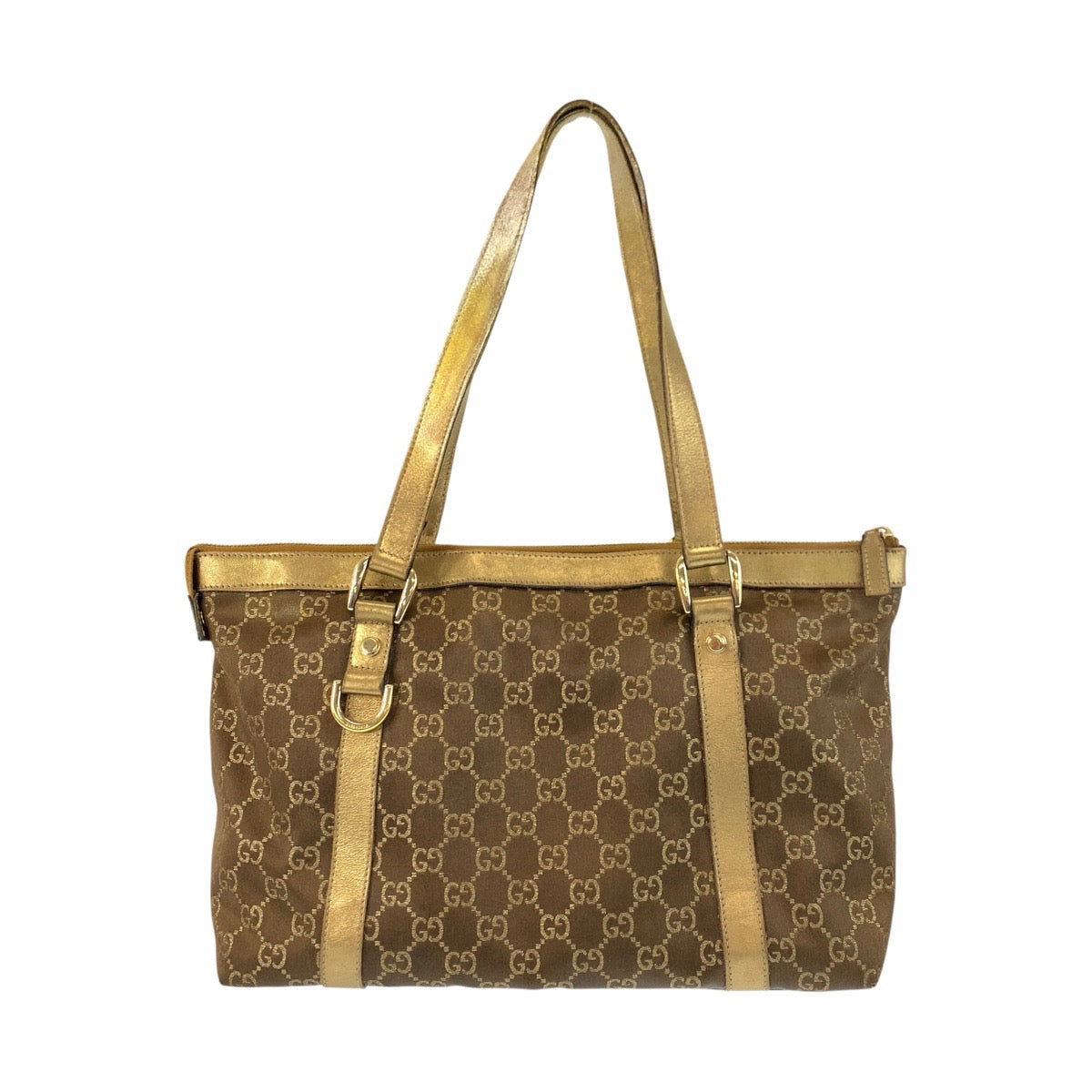 23455
GUCCI グッチ アビー ゴールド ブラウン ゴールド金具 GGキャンバス / レザー 141470 トートバッグ ショルダーバッグ レディース B21