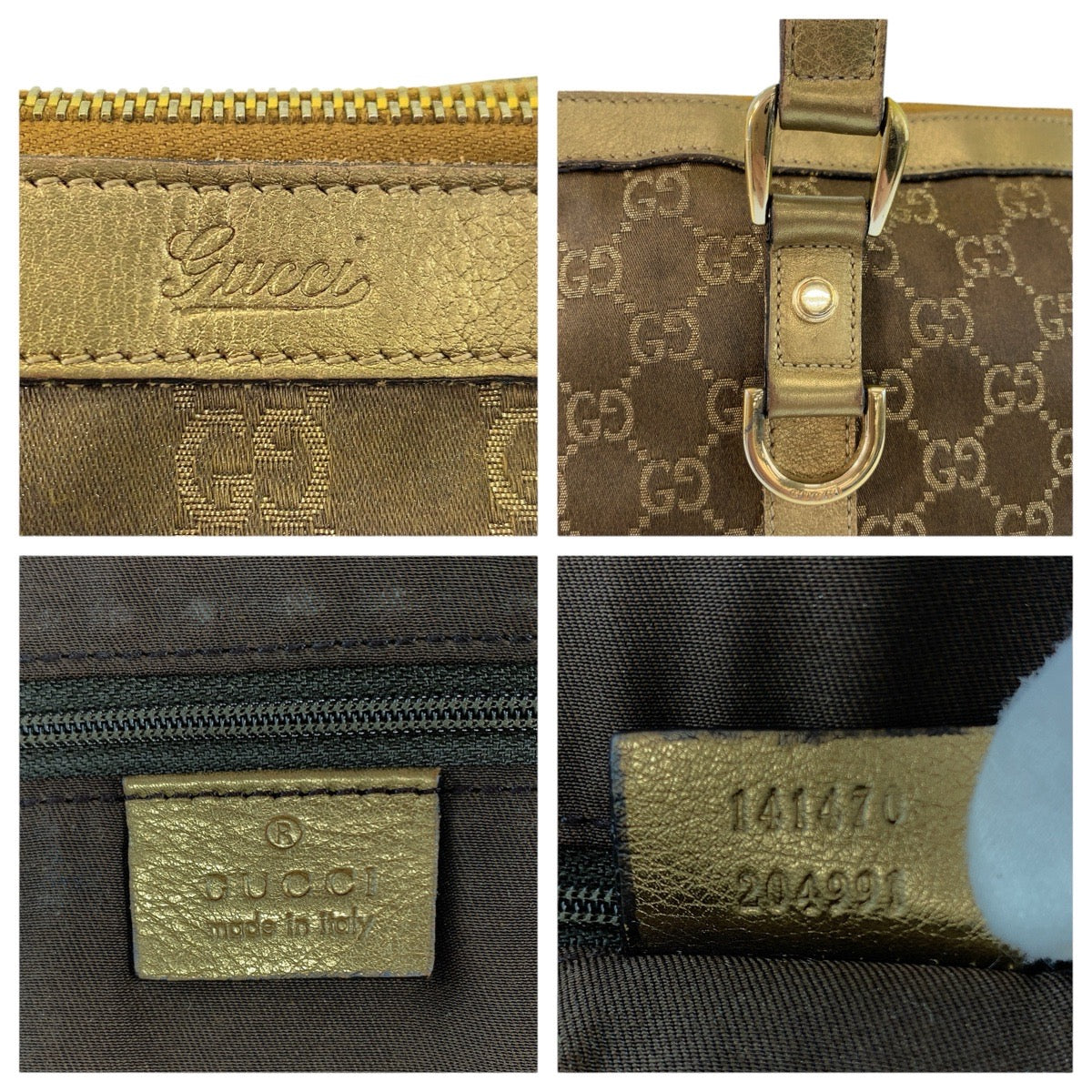 23455
GUCCI グッチ アビー ゴールド ブラウン ゴールド金具 GGキャンバス / レザー 141470 トートバッグ ショルダーバッグ レディース B21