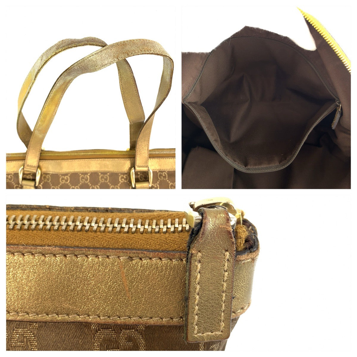 23455
GUCCI グッチ アビー ゴールド ブラウン ゴールド金具 GGキャンバス / レザー 141470 トートバッグ ショルダーバッグ レディース B21