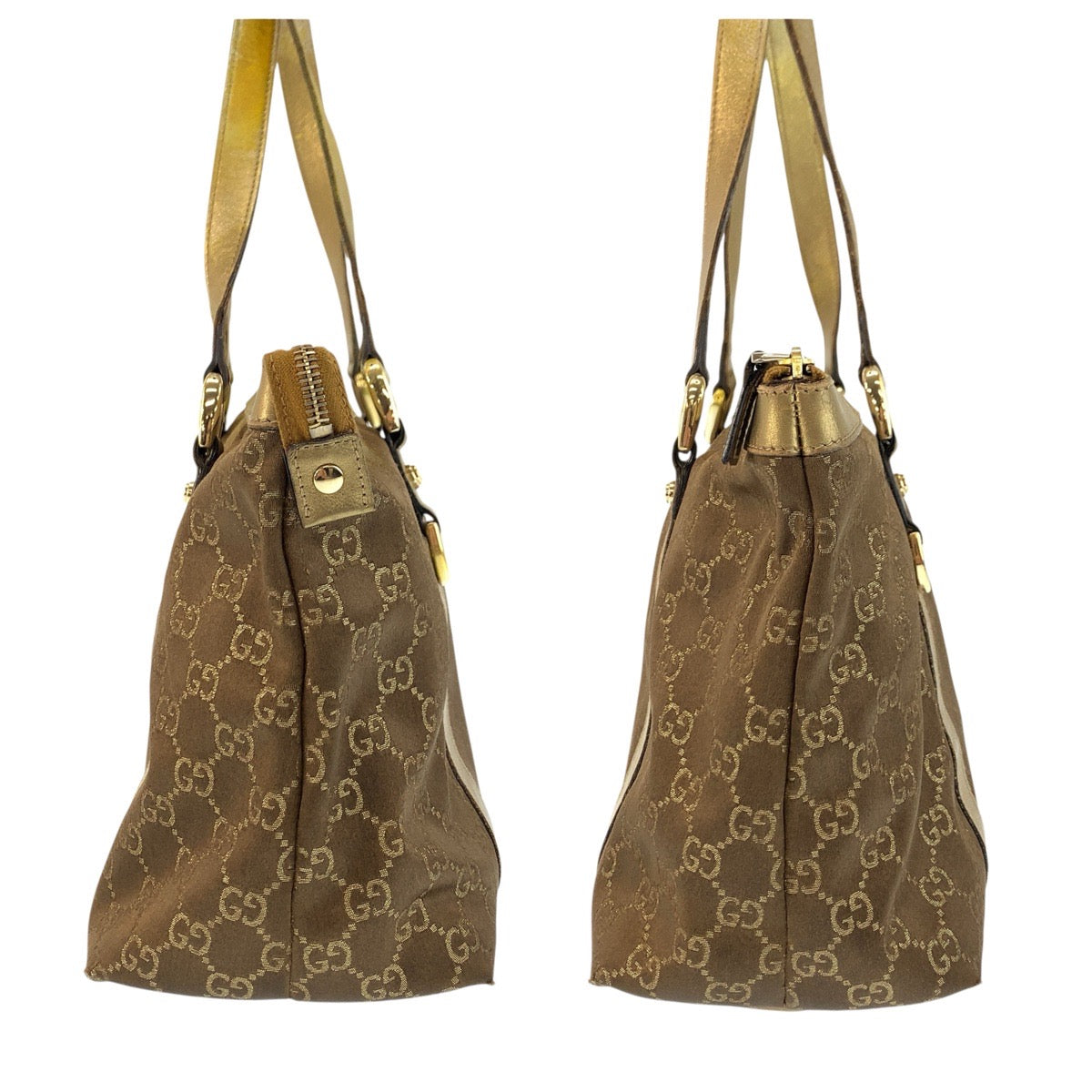 23455
GUCCI グッチ アビー ゴールド ブラウン ゴールド金具 GGキャンバス / レザー 141470 トートバッグ ショルダーバッグ レディース B21