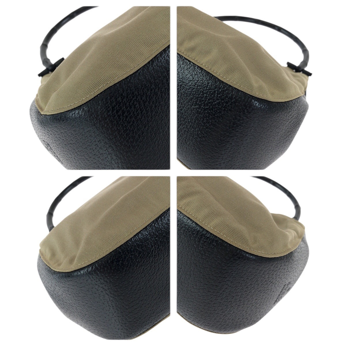 23456
GUCCI グッチ バンブー ホーボー カーキ ブラック シルバー金具 ナイロン / レザー 001 3739 ハンドバッグ レディース ABP23