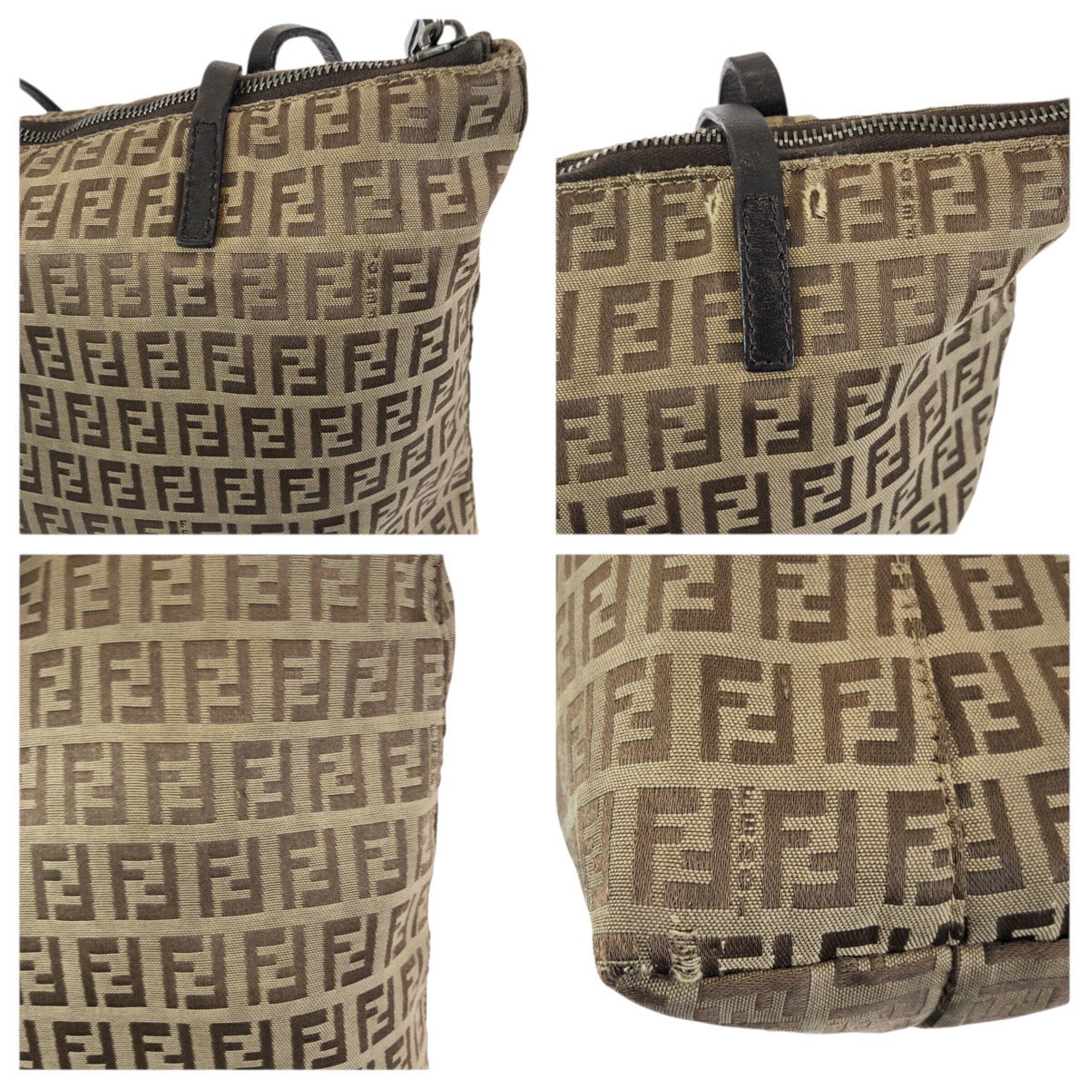 23459
FENDI フェンディ ズッカ ブラウン ガンメタ金具 キャンバス / レザー 8BH024 トートバッグ ショルダーバッグ レディース AB23