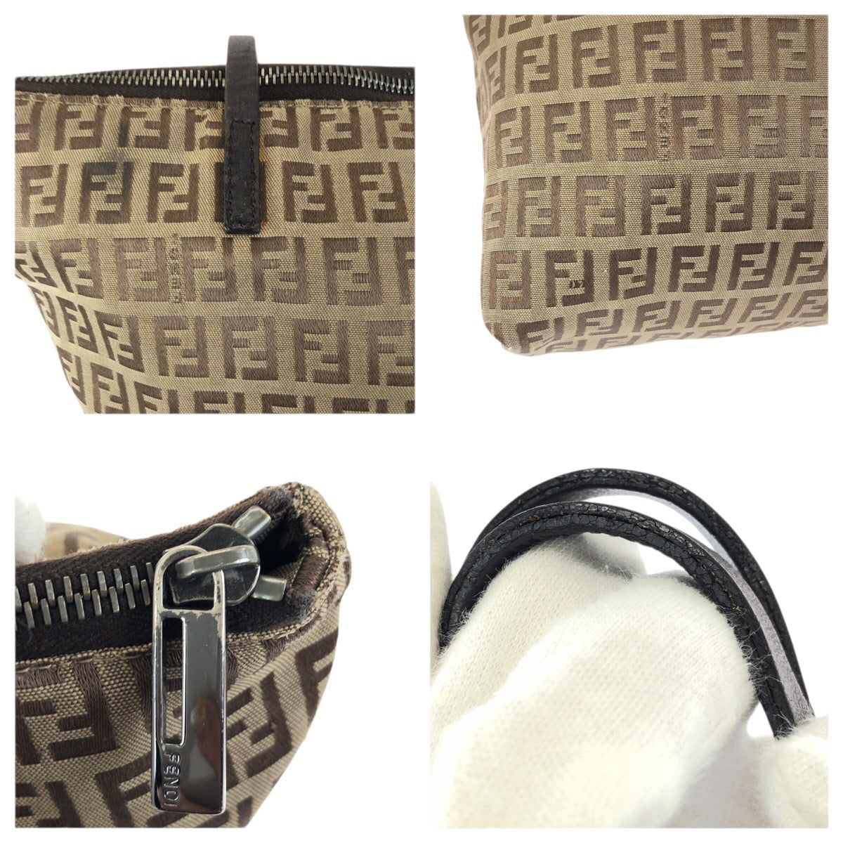 23459
FENDI フェンディ ズッカ ブラウン ガンメタ金具 キャンバス / レザー 8BH024 トートバッグ ショルダーバッグ レディース AB23