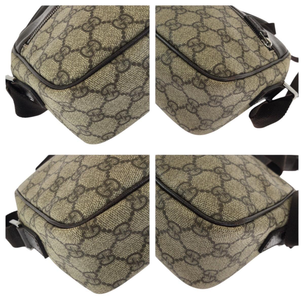 23461
GUCCI グッチ ベージュ ダークブラウン シルバー金具 GGスプリームキャンバス / レザー 114291 ショルダーバッグ メッセンジャーバッグ レディース ABP44
