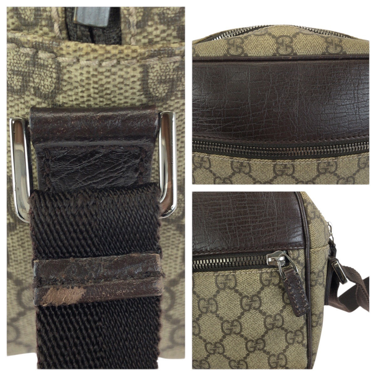23461
GUCCI グッチ ベージュ ダークブラウン シルバー金具 GGスプリームキャンバス / レザー 114291 ショルダーバッグ メッセンジャーバッグ レディース ABP44