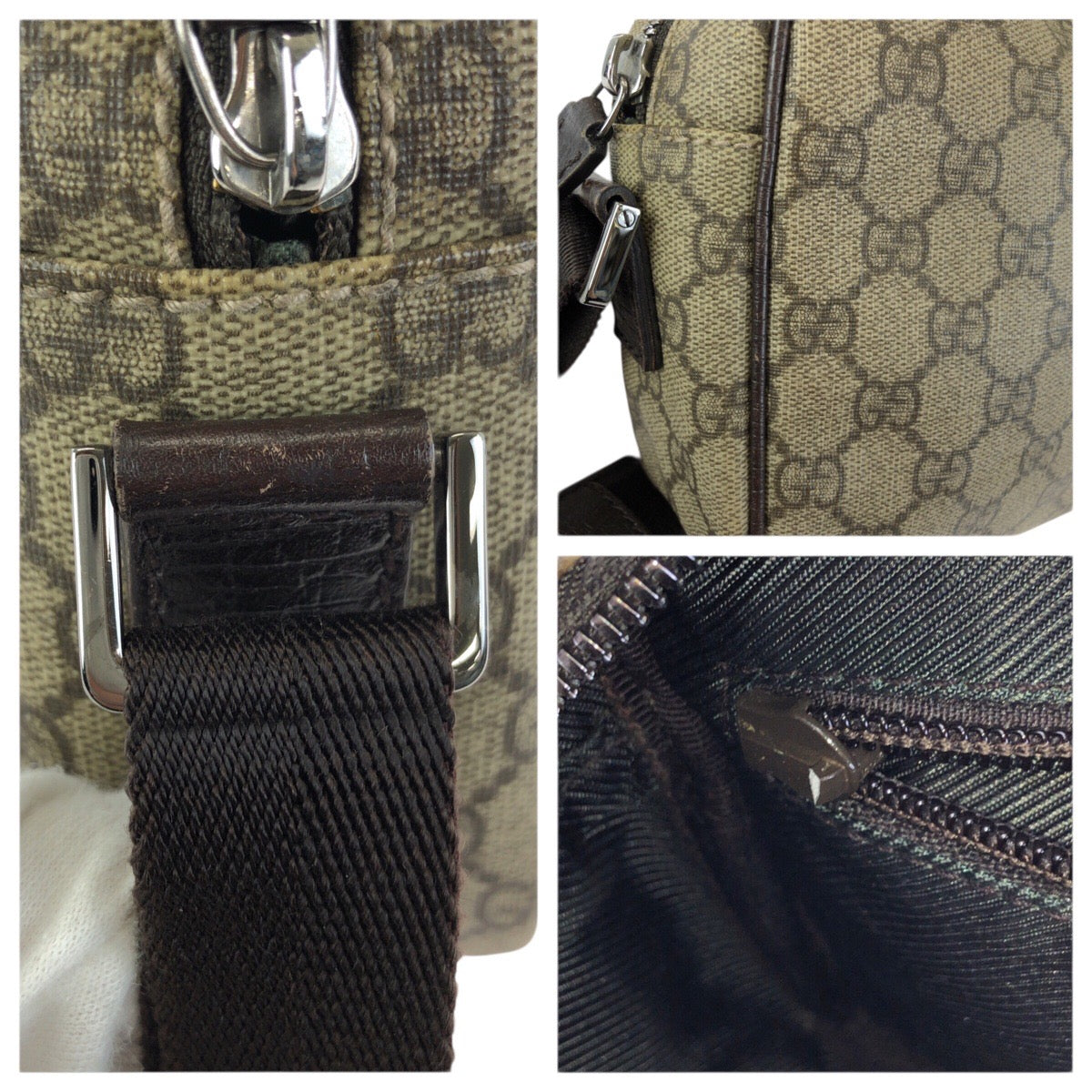 23461
GUCCI グッチ ベージュ ダークブラウン シルバー金具 GGスプリームキャンバス / レザー 114291 ショルダーバッグ メッセンジャーバッグ レディース ABP44