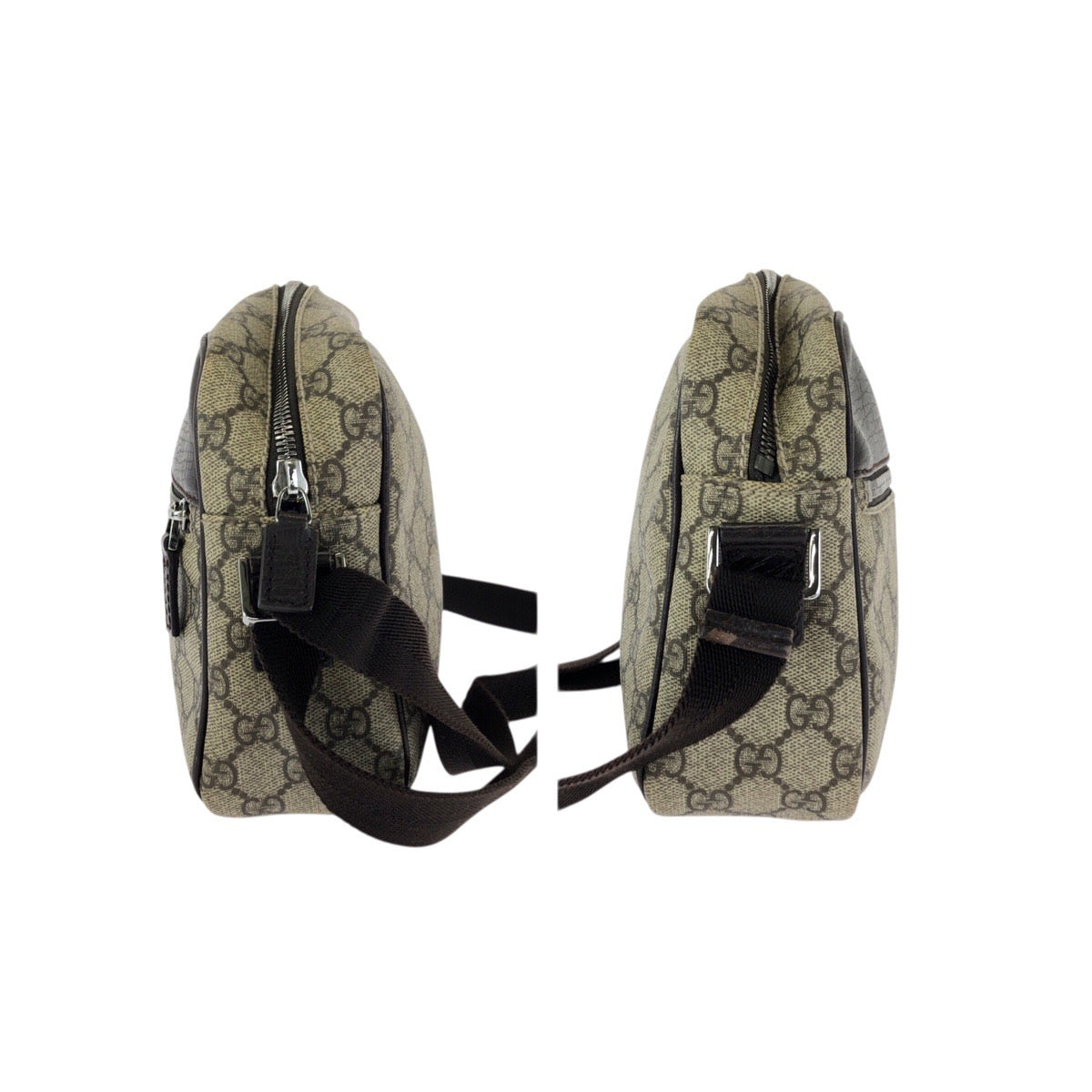 23461
GUCCI グッチ ベージュ ダークブラウン シルバー金具 GGスプリームキャンバス / レザー 114291 ショルダーバッグ メッセンジャーバッグ レディース ABP44