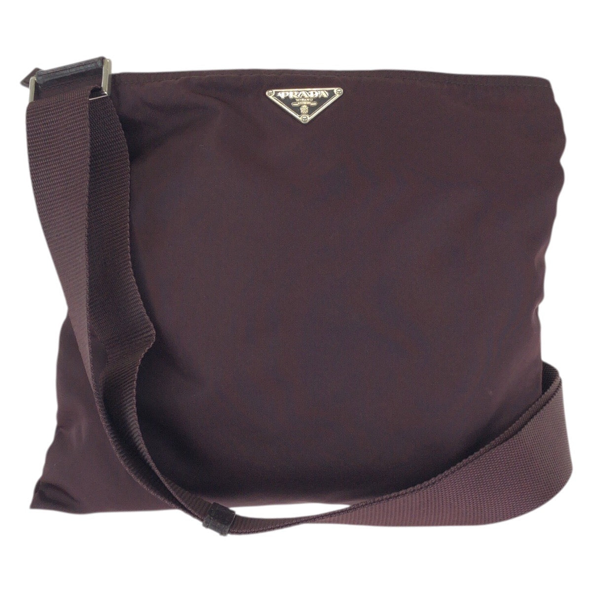 23462
PRADA プラダ テスート 三角ロゴプレート ワインレッド エンジ色 シルバー金具 ナイロン ショルダーバッグ メッセンジャーバッグ レディース ABP30