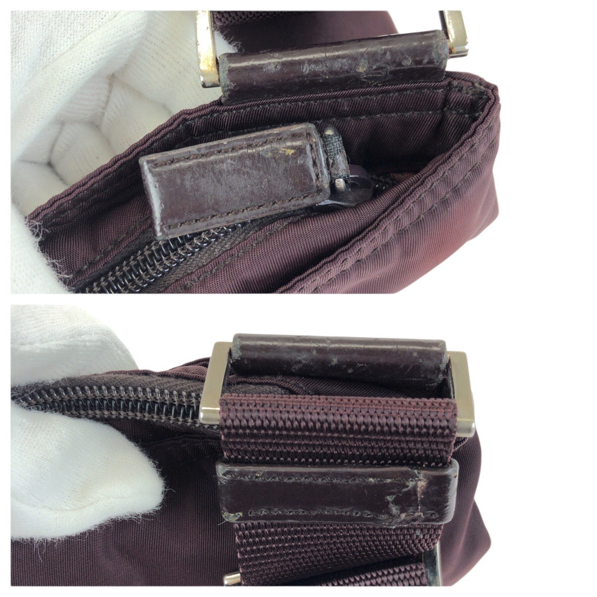 23462
PRADA プラダ テスート 三角ロゴプレート ワインレッド エンジ色 シルバー金具 ナイロン ショルダーバッグ メッセンジャーバッグ レディース ABP30
