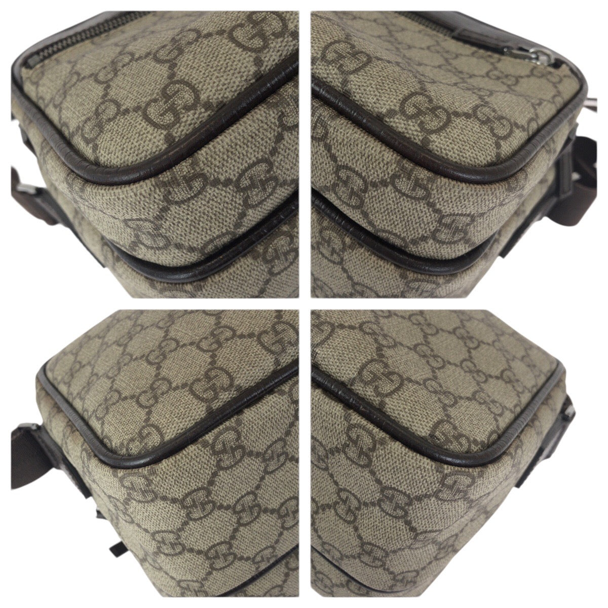 23464
GUCCI グッチ ベージュ ダークブラウン ガンメタ金具 GGスプリームキャンバス / レザー 114531 ショルダーバッグ メッセンジャーバッグ レディース ABP42