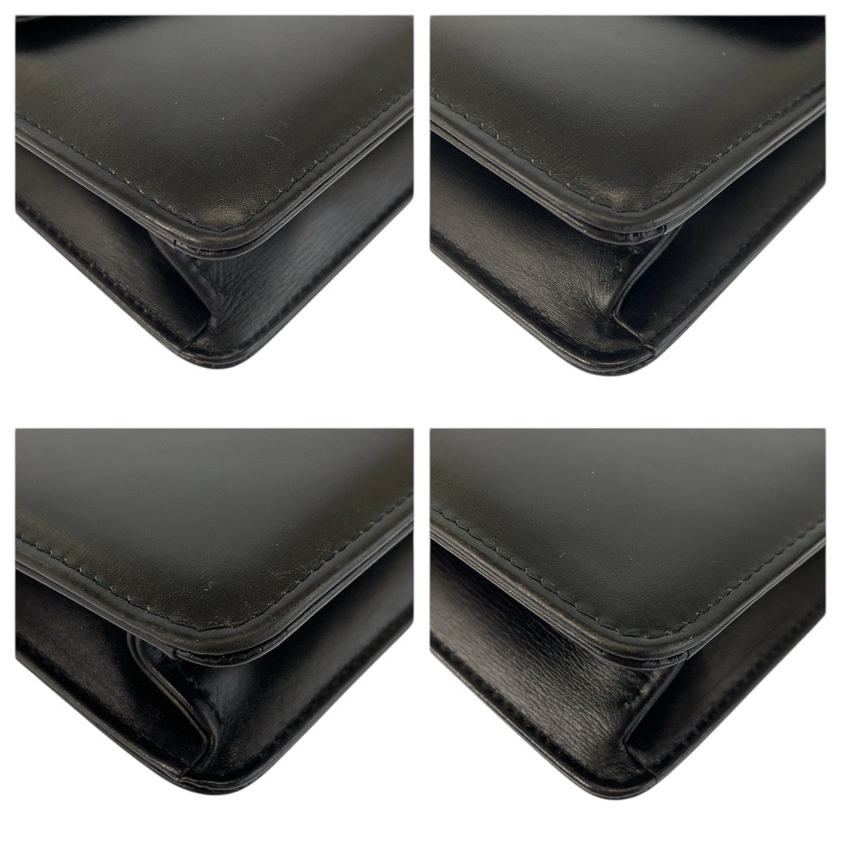23466
GUCCI グッチ ヴィンテージ オールドグッチ ブラック 黒 ゴールド金具 レザー ショルダーバッグ ポシェット レディース AB21