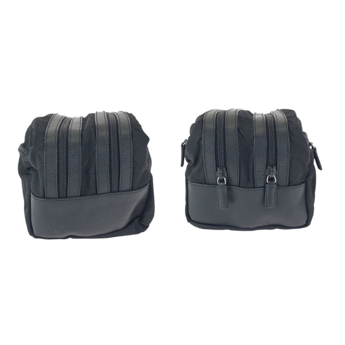 23467
PRADA プラダ テスート サフィアーノ 三角ロゴプレート ブラック 黒 シルバー金具 ナイロン / レザー クラッチバッグ セカンドバッグ 男女兼用 レディース AB23