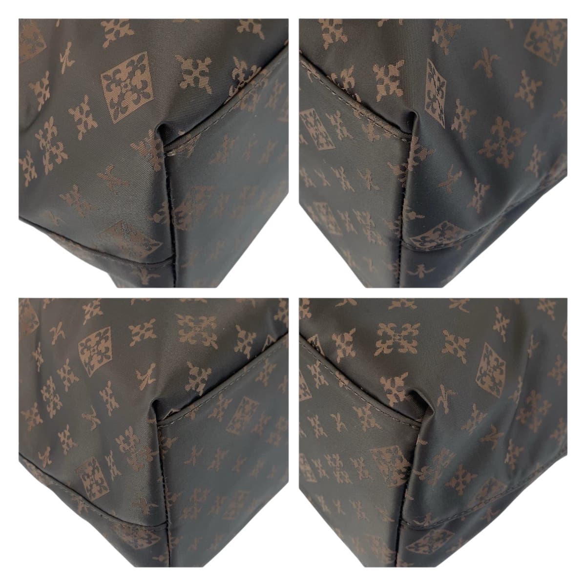 23469
russet ラシット グレー ピンク ゴールド金具 ナイロン / レザー トートバッグ ショルダーバッグ レディース SA