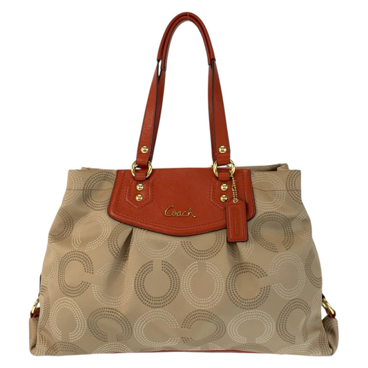 23470
COACH コーチ オプアート ベージュ オレンジ ゴールド金具 キャンバス / レザー F20049 トートバッグ ショルダーバッグ レディース A