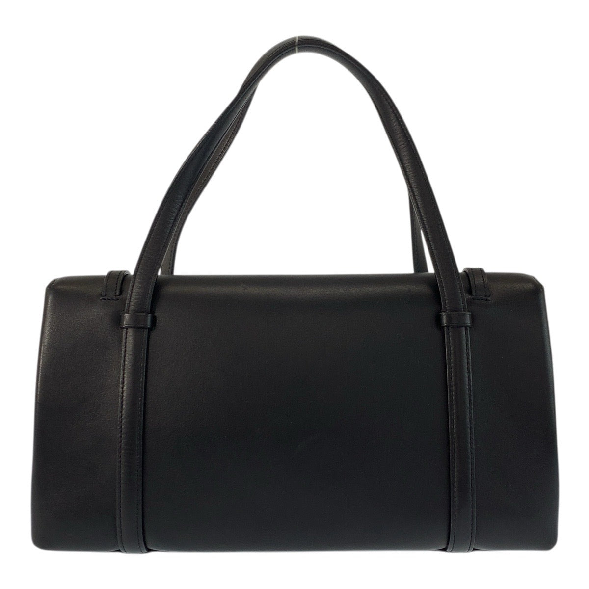 23472
CARTIER カルティエ カボション ブラック 黒 ワインレッド シルバー金具 レザー ハンドバッグ レディース ABP44