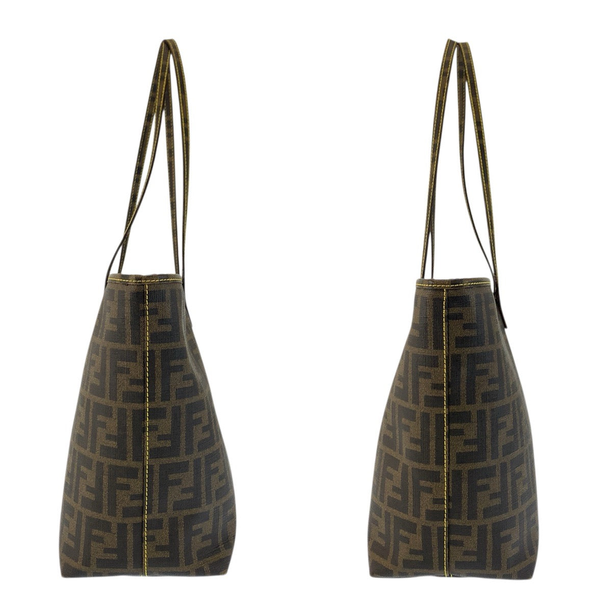 23473
FENDI フェンディ ズッカ ブラウン イエロー PVC 8BH198 トートバッグ ショルダーバッグ レディース ABP63