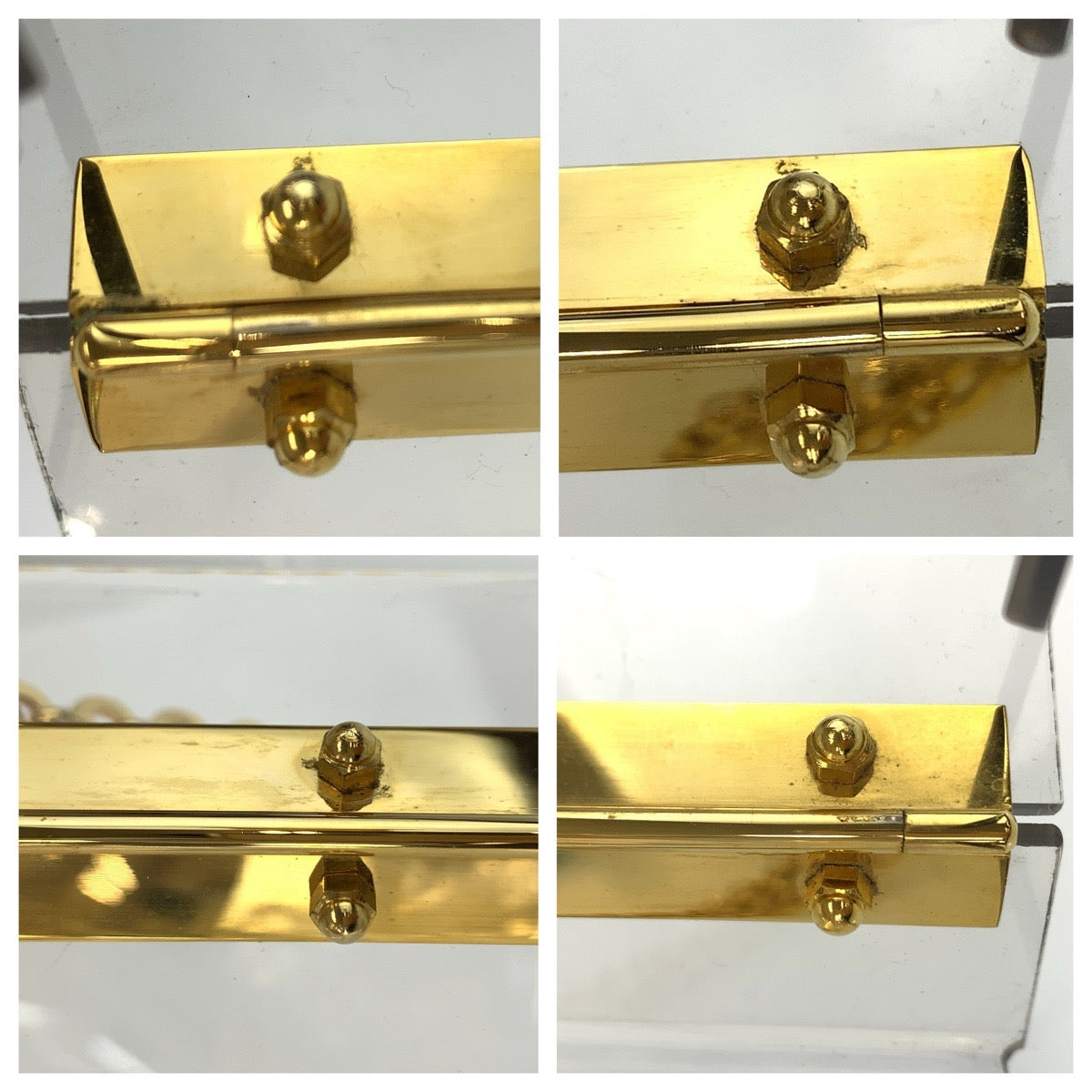 23474
Salvatore Ferragamo サルヴァトーレフェラガモ ガンチーニ クリア ゴールド金具 プラスチック チェーンショルダーバッグ レディース ABP70