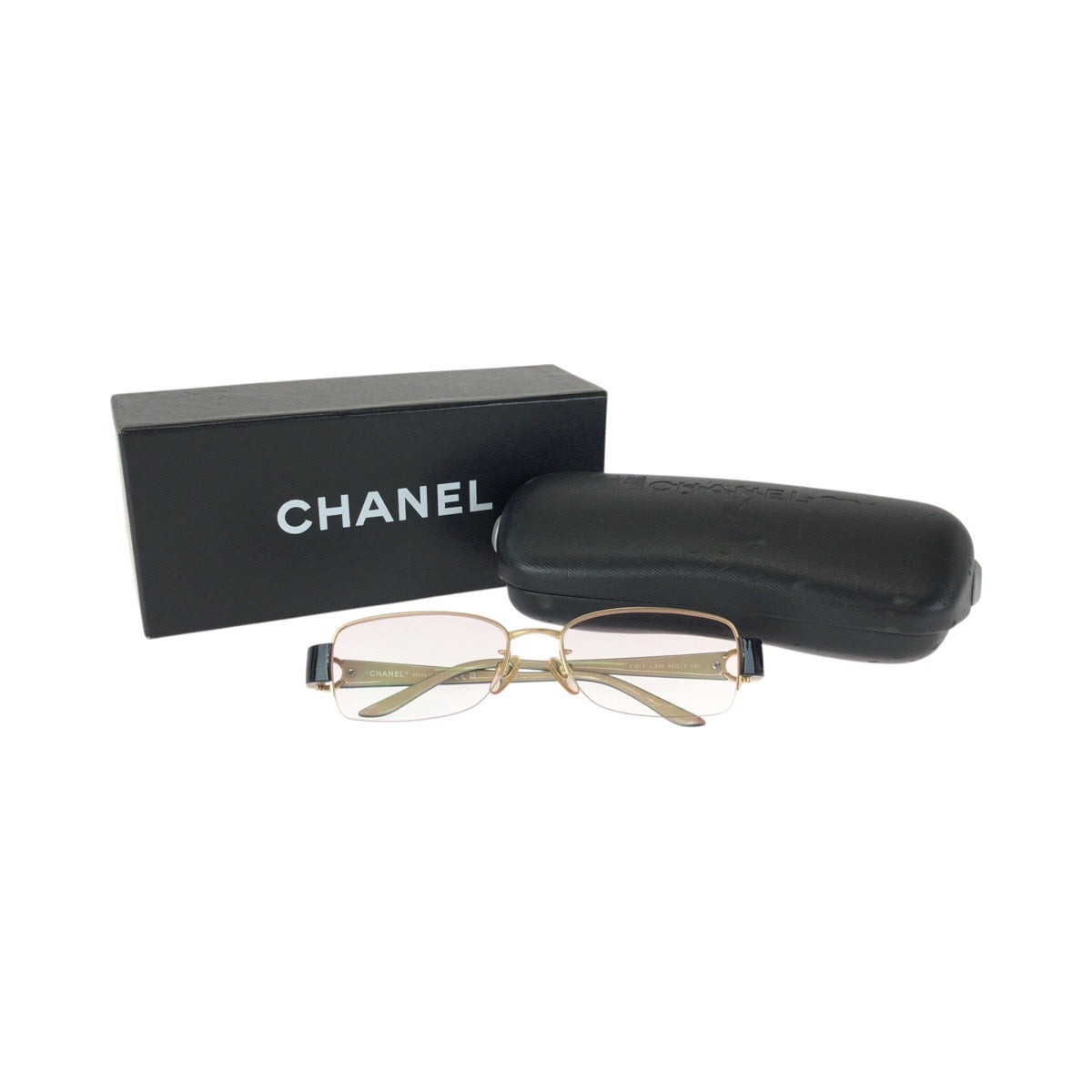 23478
CHANEL シャネル ココマーク ゴールド ブラック プラスチック / メタル 2101T c.330 53□17 130 サングラス メガネ スクエア レディース ABP23
