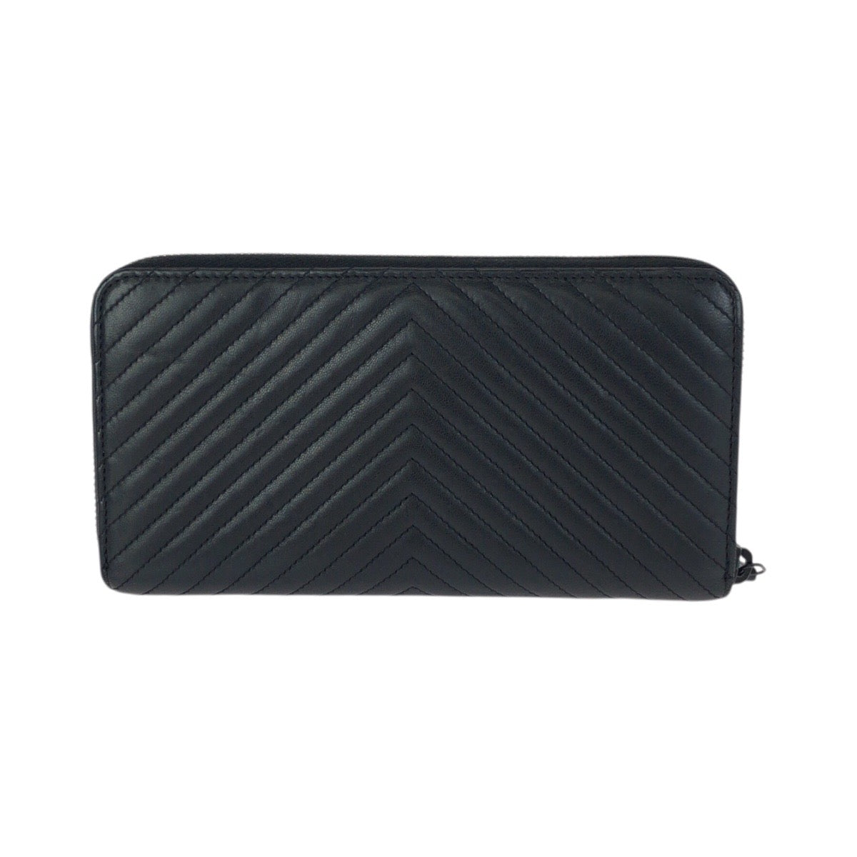 23479
CHANEL シャネル シェブロンVステッチ ココマーク ブラック 黒 ガンメタ金具 ラムスキン 長財布 ラウンドファスナー レディース A75