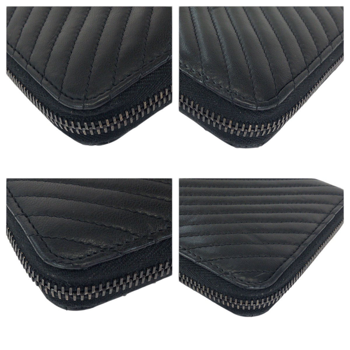 23479
CHANEL シャネル シェブロンVステッチ ココマーク ブラック 黒 ガンメタ金具 ラムスキン 長財布 ラウンドファスナー レディース A75