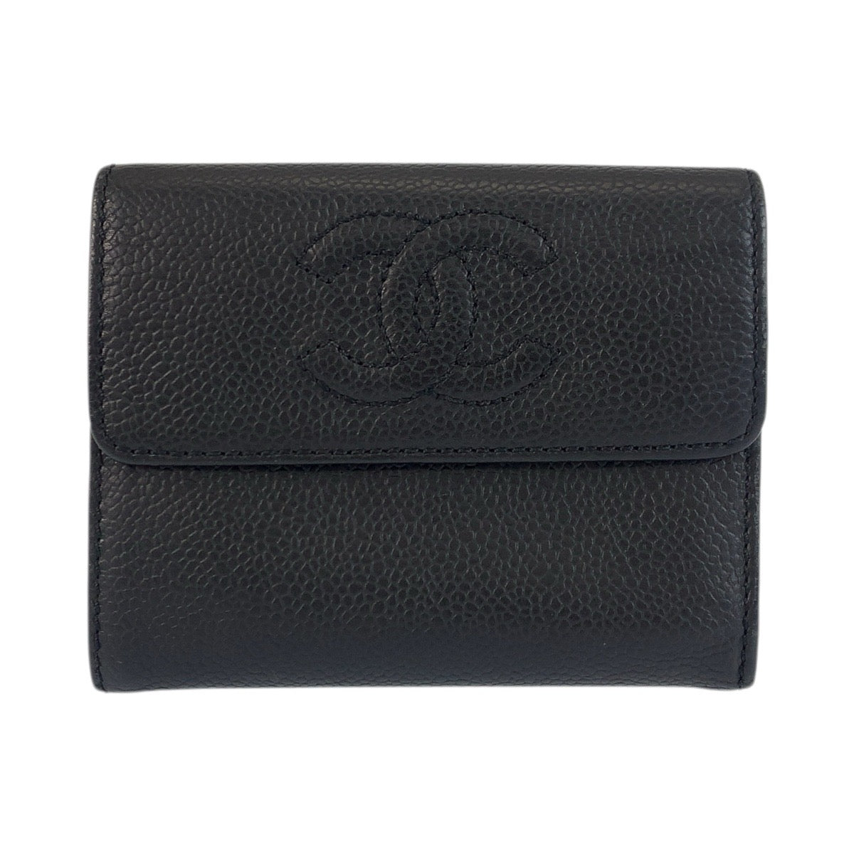 23480
CHANEL シャネル ココマーク ブラック 黒 レザー 折り財布 コンパクトウォレット レディース ABP48