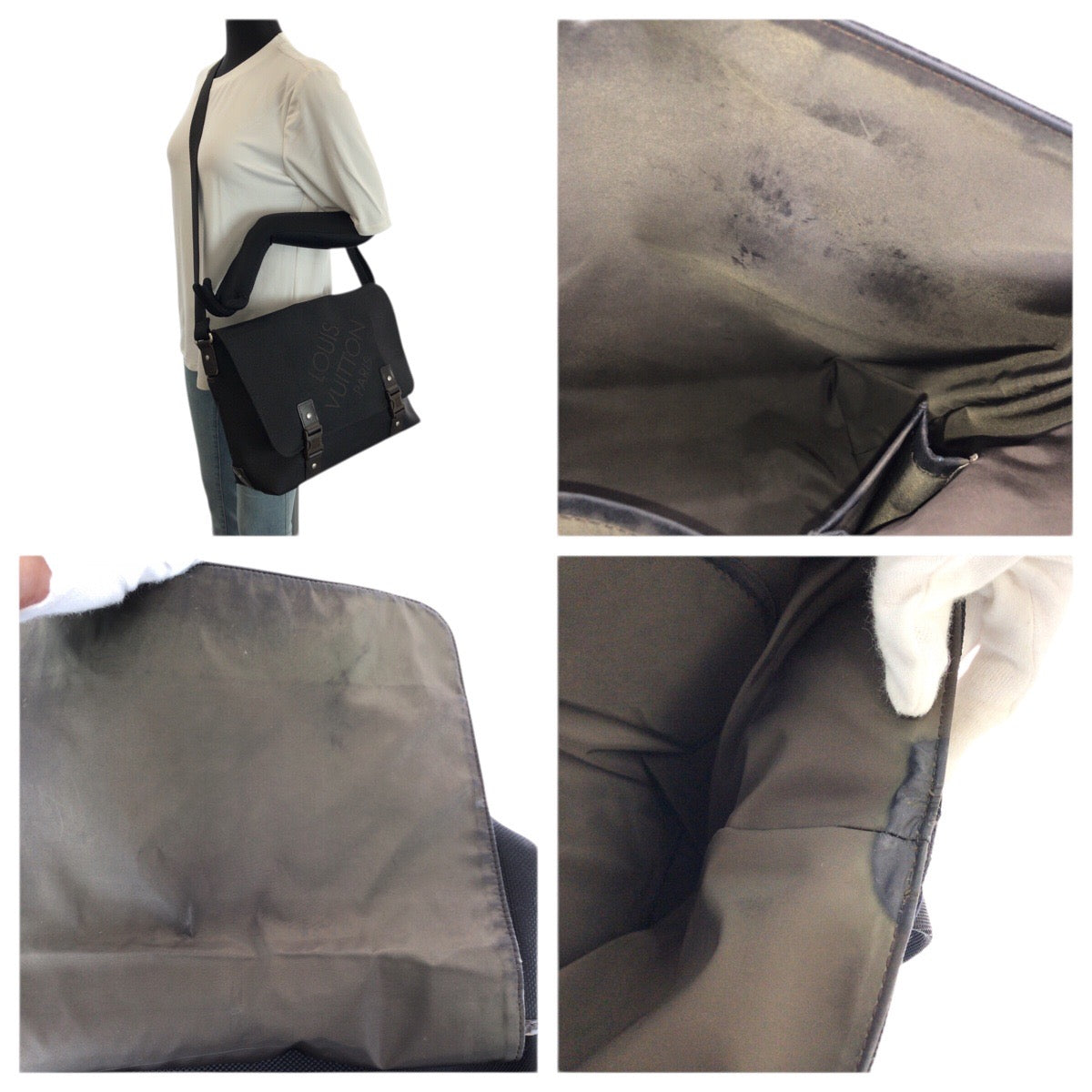 23482
LOUIS VUITTON ルイヴィトン ダミエ ジュアン ルー ブラック ダークブラウン シルバー金具 キャンバス M93079 ショルダーバッグ メッセンジャーバッグ レディース ABP48