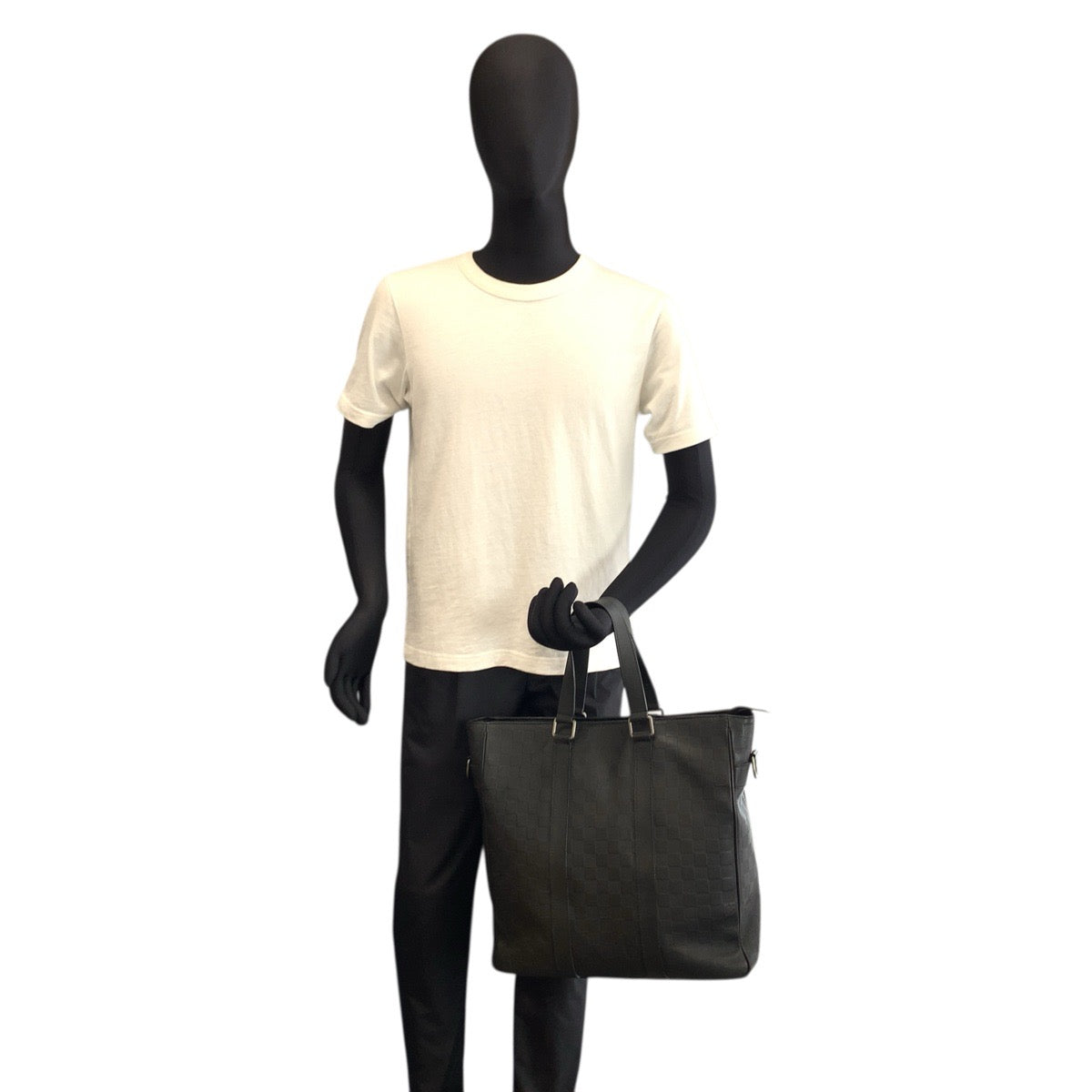 23485
LOUIS VUITTON ルイヴィトン ダミエアンフィニ タダオPM オニキス ブラック シルバー金具 レザー N41269 トートバッグ ビジネスバッグ メンズ ABP85