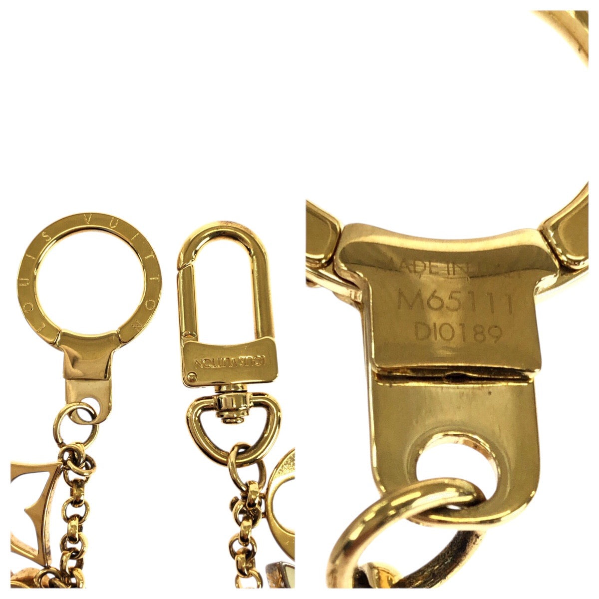 23488
LOUIS VUITTON ルイヴィトン フルール ドゥ モノグラム ゴールド メタル M65111 キーホルダー バッグチャーム レディース ABP42
