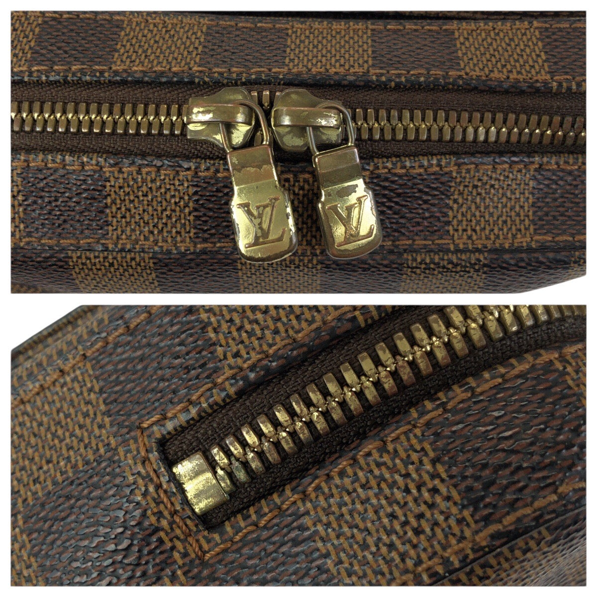 23489
LOUIS VUITTON ルイヴィトン ダミエ エベヌ ジェロニモス ブラウン ゴールド金具 PVC N51994 ボディバッグ バムバッグ ショルダーバッグ レディース ABP56