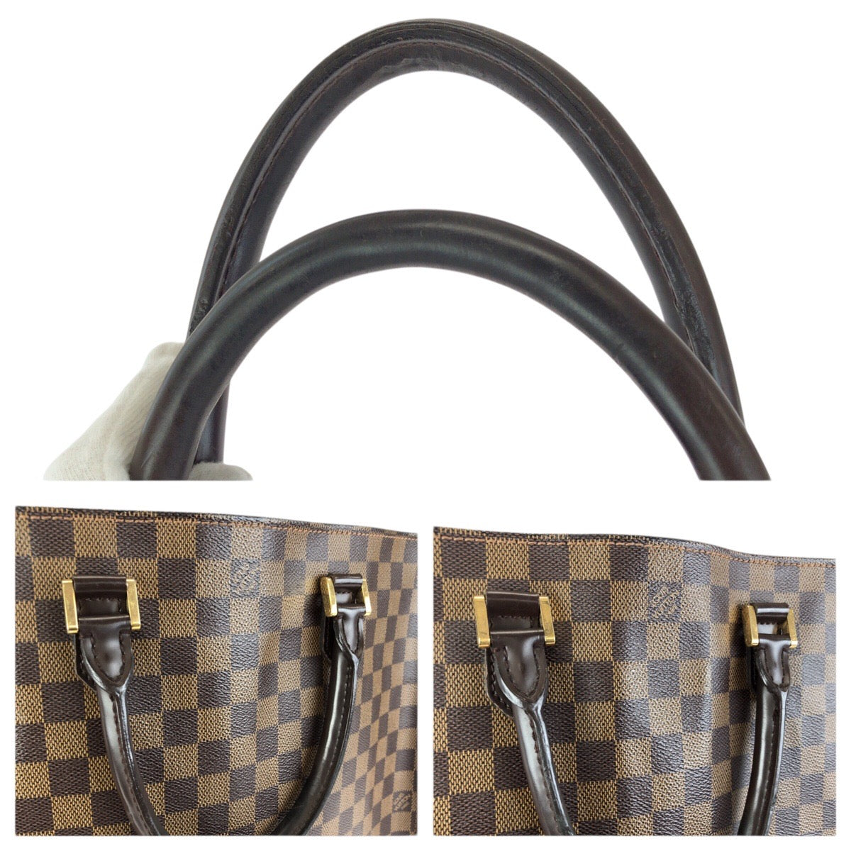 23490
LOUIS VUITTON ルイヴィトン ダミエ エベヌ サック プラ ブラウン ゴールド金具 PVC / レザー N51140 トートバッグ ハンドバッグ ビジネスバッグ メンズ AB48