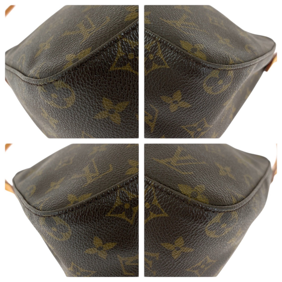 23491
LOUIS VUITTON ルイヴィトン モノグラム ルーピングMM ブラウン ゴールド金具 PVC / レザー M51146 ショルダーバッグ レディース ABP42