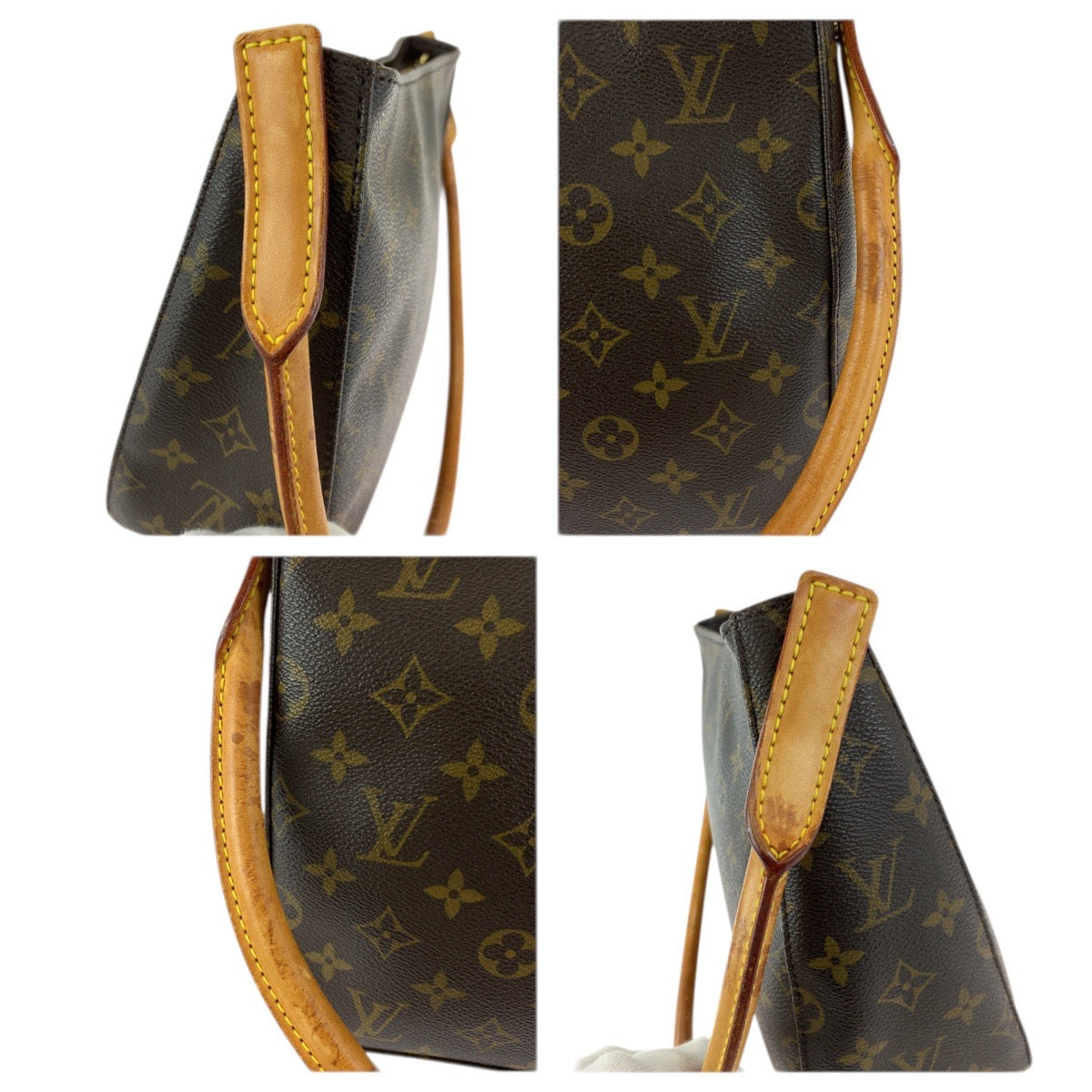 23491
LOUIS VUITTON ルイヴィトン モノグラム ルーピングMM ブラウン ゴールド金具 PVC / レザー M51146 ショルダーバッグ レディース ABP42