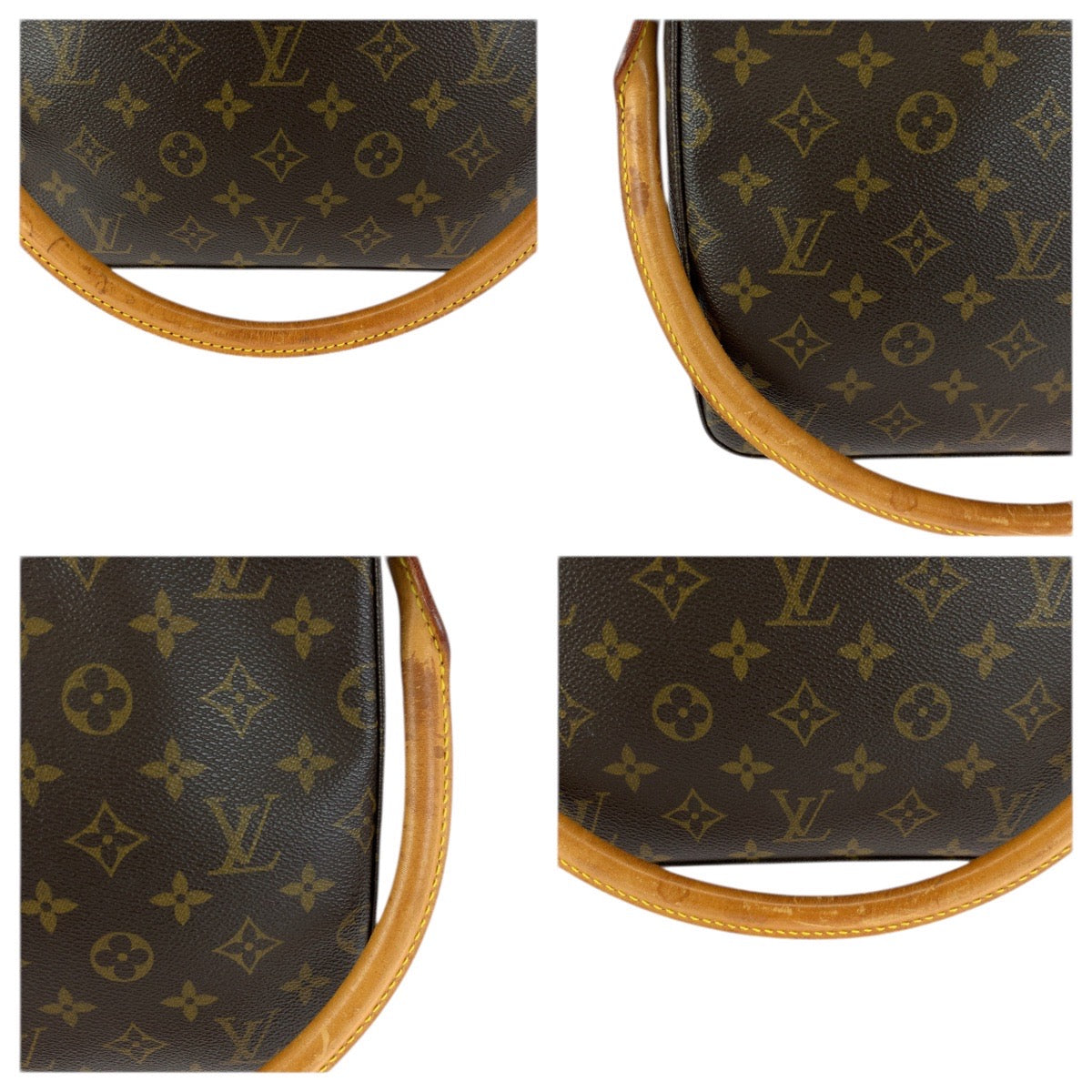 23491
LOUIS VUITTON ルイヴィトン モノグラム ルーピングMM ブラウン ゴールド金具 PVC / レザー M51146 ショルダーバッグ レディース ABP42