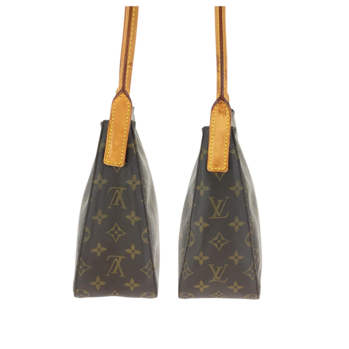 23491
LOUIS VUITTON ルイヴィトン モノグラム ルーピングMM ブラウン ゴールド金具 PVC / レザー M51146 ショルダーバッグ レディース ABP42