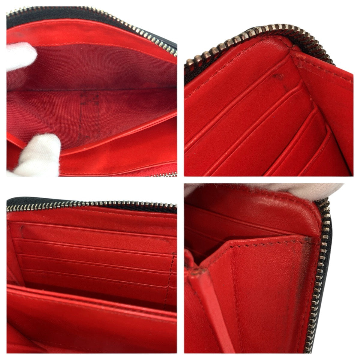 23492
PRADA プラダ パンチング 三角ロゴプレート ブラック 黒 シルバー金具 レザー 長財布 ロングウォレット メンズ AB22