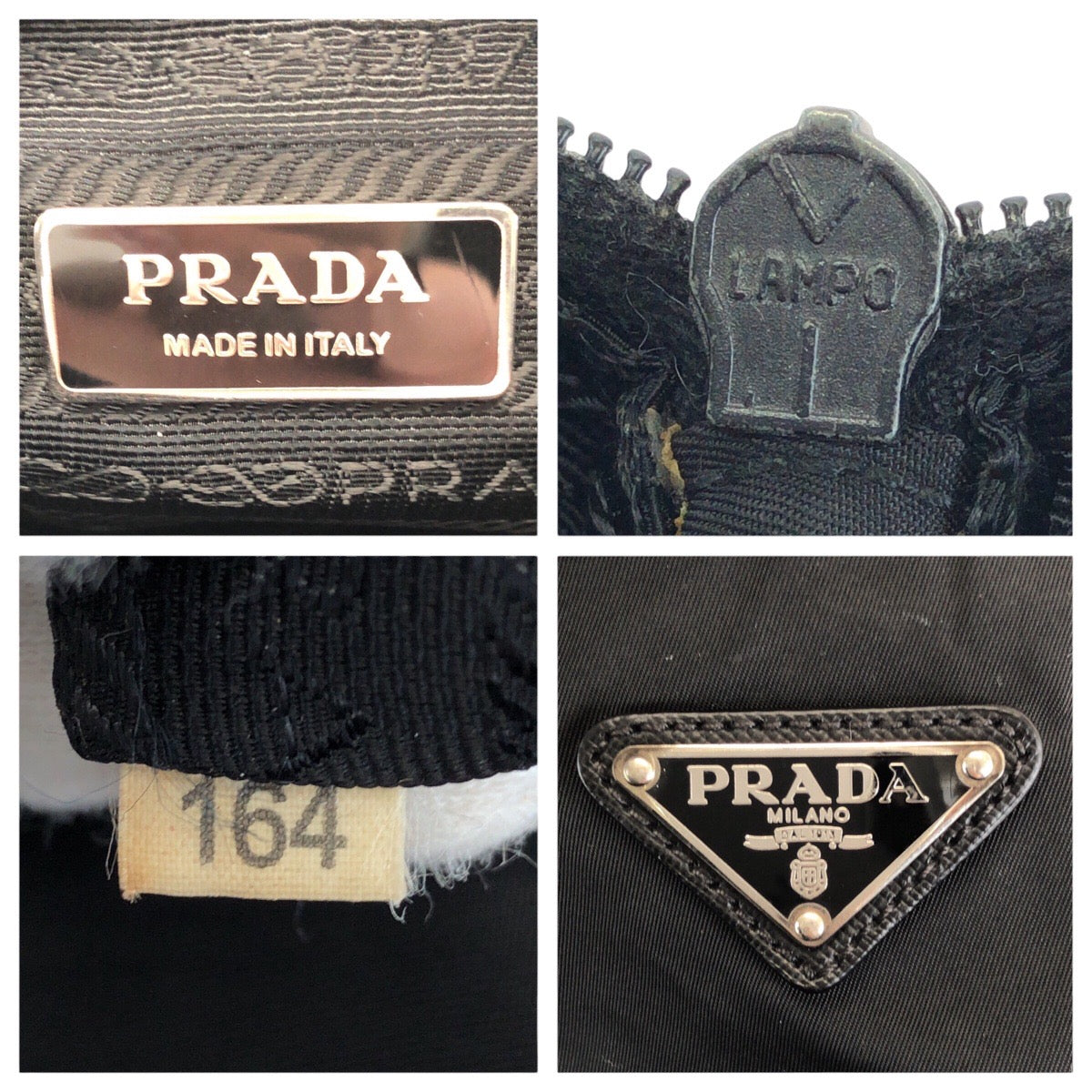 23494
PRADA プラダ テスート サフィアーノ 三角ロゴプレート ブラック 黒 シルバー金具 ナイロン / レザー ショルダーバッグ メッセンジャーバッグ レディース ABP35