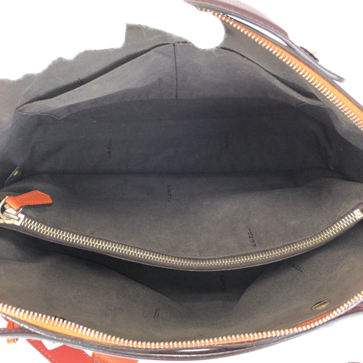 23496
FENDI フェンディ バイ ザ ウェイ ２way ラージ オレンジ ブラウン シルバー金具 レザー ショルダーバッグ ハンドバッグ レディース ABP48