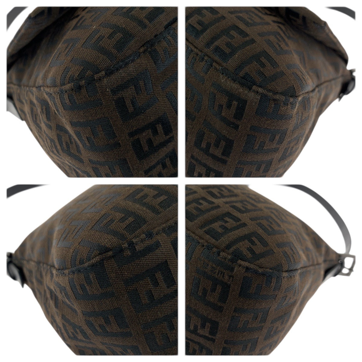 23497
FENDI フェンディ ヴィンテージ マンマバケット ズッキーノ ダークブラウン ガンメタ金具 ナイロン / レザー 8BR001 ショルダーバッグ ハンドバッグ レディース ABP88