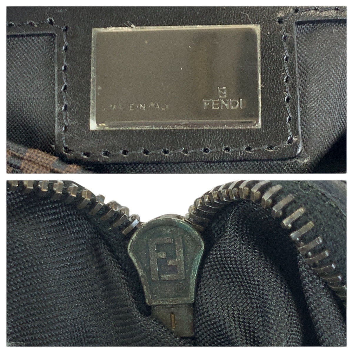 23497
FENDI フェンディ ヴィンテージ マンマバケット ズッキーノ ダークブラウン ガンメタ金具 ナイロン / レザー 8BR001 ショルダーバッグ ハンドバッグ レディース ABP88