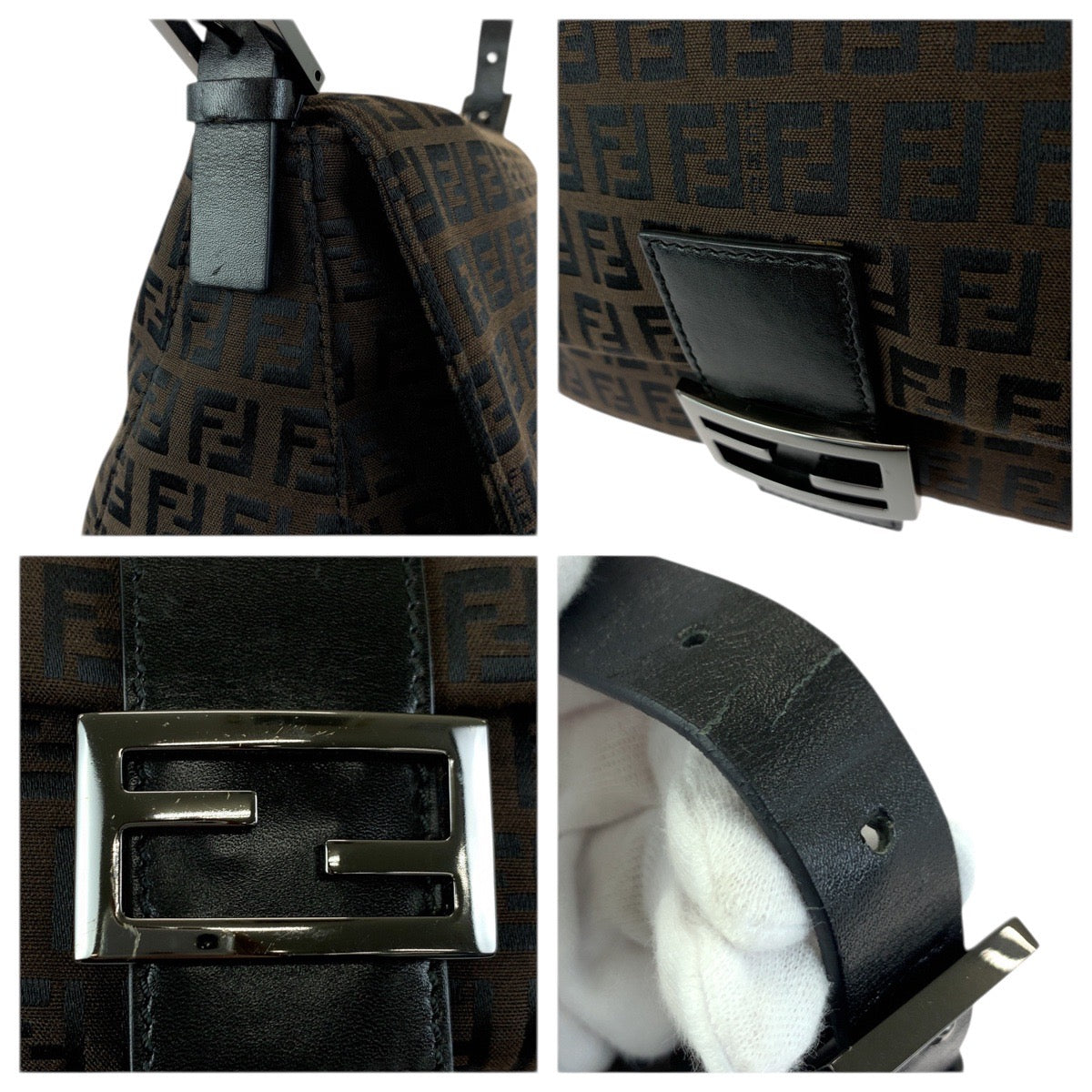 23497
FENDI フェンディ ヴィンテージ マンマバケット ズッキーノ ダークブラウン ガンメタ金具 ナイロン / レザー 8BR001 ショルダーバッグ ハンドバッグ レディース ABP88