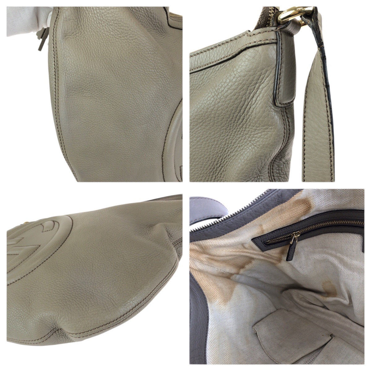 23499
GUCCI グッチ ソーホー インターロッキングG タッセル グレー ゴールド金具 レザー 295175 ショルダーバッグ メッセンジャーバッグ レディース AB48