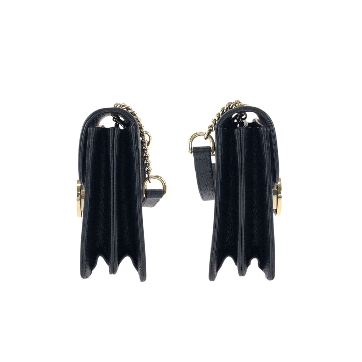 23500
GUCCI グッチ インターロッキングG ブラック 黒 ゴールド金具 レザー 510304 チェーンショルダーバッグ レディース AB60