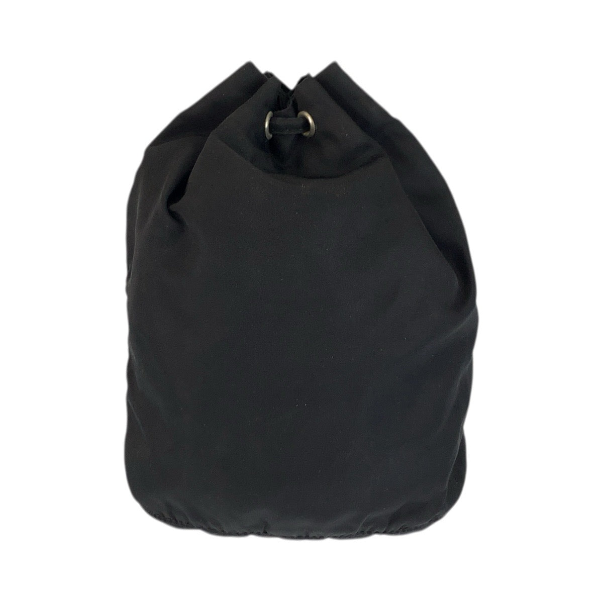 23502
PRADA プラダ テスート 三角ロゴプレート ブラック 黒 シルバー金具 ナイロン ポーチ 巾着 レディース AB28